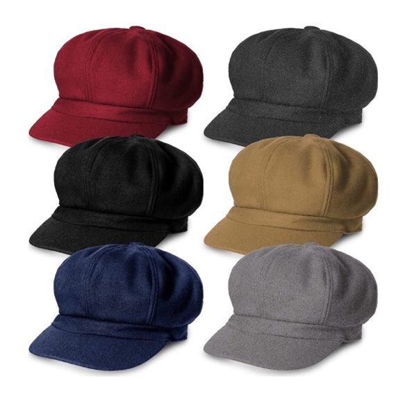 6 Pieces Newsboy Cap Warm Wool Visor Beret Hats - Picture 1 of 7